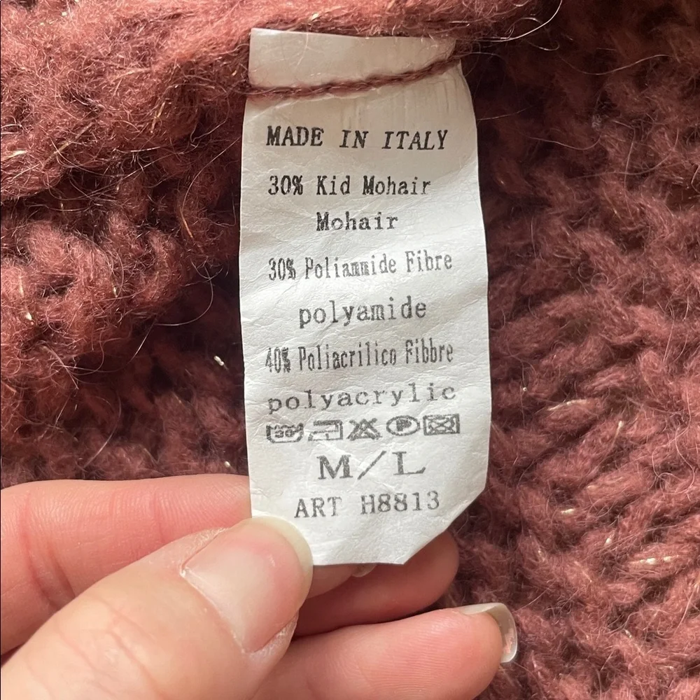Venti6 Cozy Knit Open-Front Mohair Sweater Cardigan
